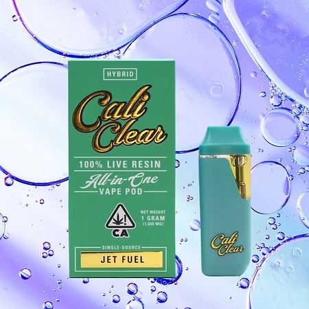 Calicleardisposablesusa.com | cali clear jet fuel – 1g live resin – all in one vape pod – hybrid
