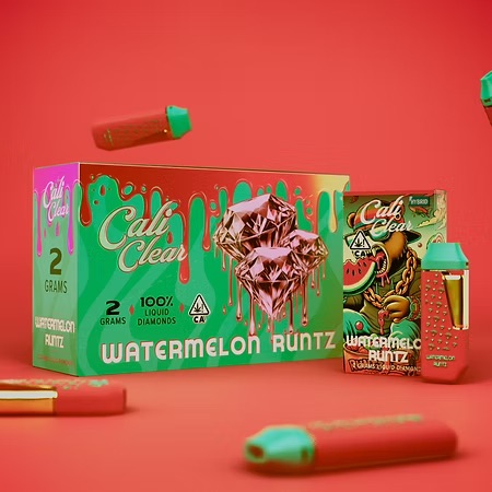 Calicleardisposablesusa.com | cali clear watermelon runtz – 2g liquid diamonds disposable – hybrid