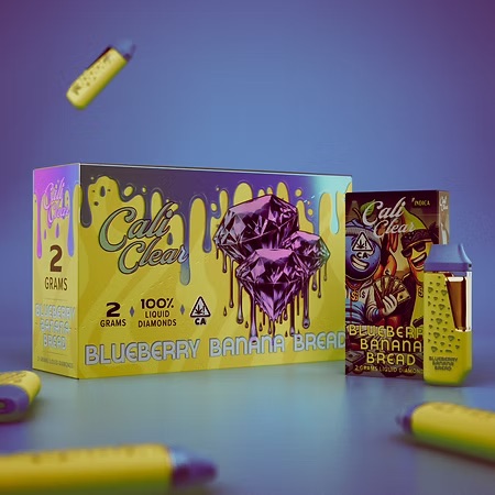 Calicleardisposablesusa.com | cali clear blueberry banana bread – 2g liquid diamonds disposable – indica